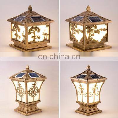 Outdoor LED Solar Pillar Post Lights Garden Decor Solar Fence Main Gate Light