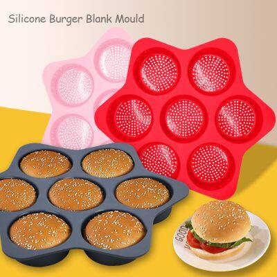 Amazon Hot Sell Eco-friendly Silicone Baking Bread Mold Burger Bun Mold Baking Tools Silicone Hamburger Mold