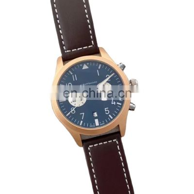 Brand New Imported 1:1 Genuine Leather Strap Watch 6 Pieces Chronograph Luxury Men's Automatic Mechanical Movement Watch