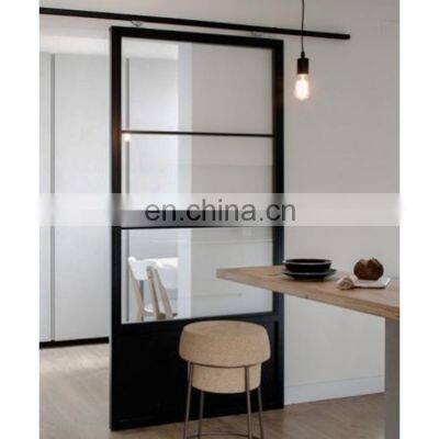 AS2047 Industrial Sliding Door System Barn Door Upvc Black Sliding Doors Aluminum Profile Porta de Correr Sala