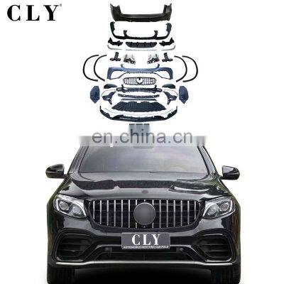 Genuine Car Bumpers For 2016+ Benz GLC X253 GLC300 GLC260 SUV Facelift GLC63 AMG 1:1 Grille Front rear wheel arch diffuser tips