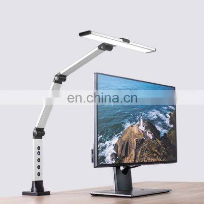 2022 Hot Sale Amazon Clip Folding Light Touch Control Desktop Lamp Dimmable Swing Arm Clamp Smart Led Desk Lamp