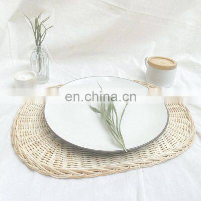 Whitewash Oval Rattan Placemat Multiuse wicker wall decor basket wholesale Handwoven in Vietnam