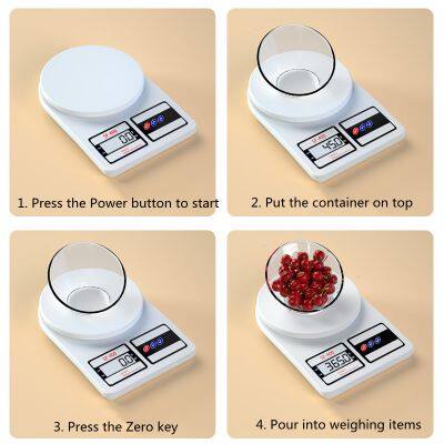 Plastic Digital Kitchen Food Scales 1g/5kg 1g/7kg 1g/10kg Digital Weighing Electronic Kitchen Scale Household Scake Cheap Personal Weighing Food Scale photo-3