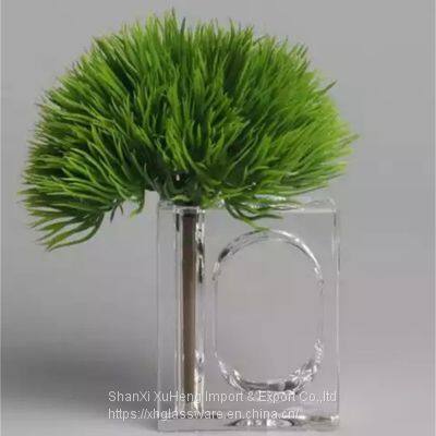 New Design Clear Acrylic Napkin Rings With Standing Bud Vase Flower Napkin Rings Holder For Wedding Table photo-5