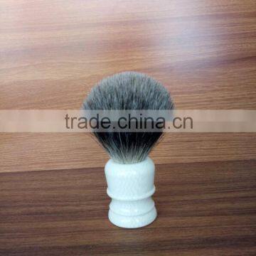 White marble handle badger Hair shaving brush