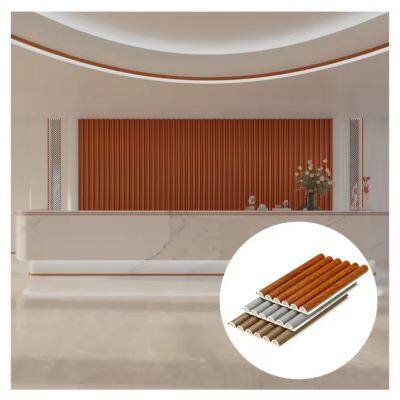 Best Quality Wpc Flut Wall Panel Wood Color Interior Decoration photo-4