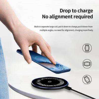 Transparent Desk Wireless Charger for Iphone Portable Charger 15W Samsung Fast Wireless Charging Universal Wireless Chargers photo-2