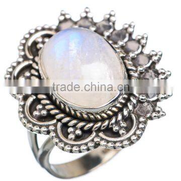 RAINBOW MOON STONE 925 STERLING SILVER RING ,925 STERLING SILVER JEWELRY WHOLE SALE,JEWELRY EXPORTER