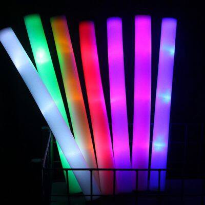 Factory Price Custom Party Supplies Multi-Color Flashing Foam LED Light up Foam Sticks Led Foam Glow Stick With 3 Modes photo-4