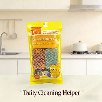 High Quality Kitchen Cleaning Kit Dish Wash Scrub Pad Sponge Stainless Steel Scourer Cleaning Set photo-4