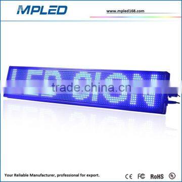 High quality 8"x40"Waterproof outdoor LED sign cheap P10 SMD single blue color LED display