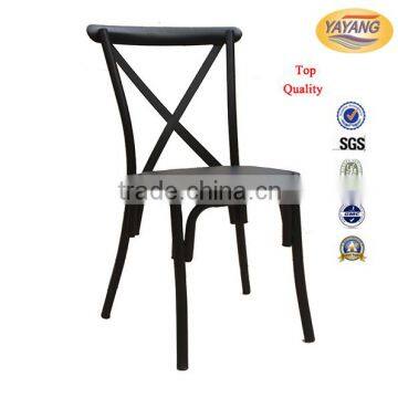 Simple Design Metal Dining Cross Back Chair photo-2