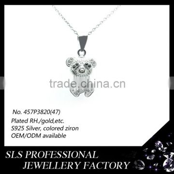 Shining 925 silver jewelry cubic zirconia AAA PENDANT micro pave micro set diamond Bear pendant for kids wear