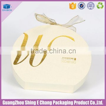 Elegant cardboard cosmetic box with silk ribbon, present cosmetic box