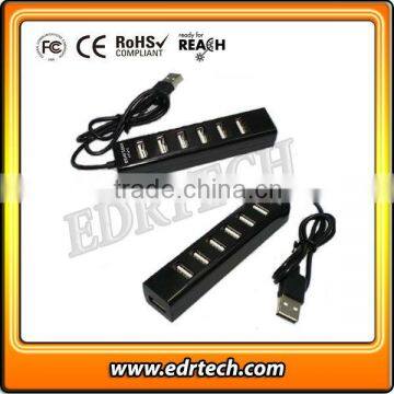 Colorful High Speed 7 ports USB 2.0 HUB with cable inlay