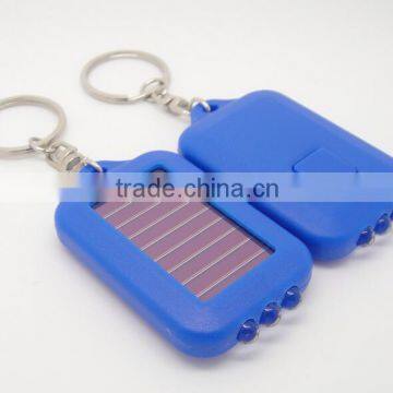 Colorful Solar Power Flashlight 3 Leds Keychain photo-3