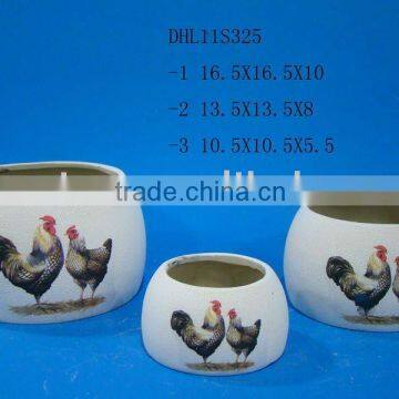 Ceramic crackleware flower pot