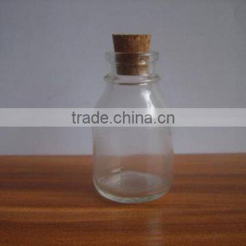 50ml pharmaceutical clear glass bottle with cork