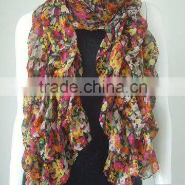 voile scarf with small flower pattern