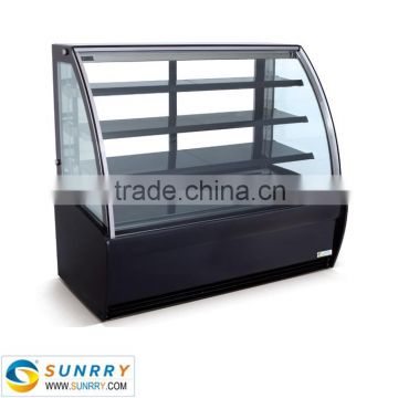 Electric heating glass bakery display cases for sale with backside slide door