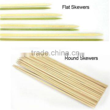 Flat wholesale Grilling Kabob Round bamboo barbecue sticks