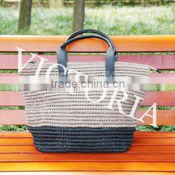 100% Paper Hand Crochet Big Straw Beach Bag photo-2