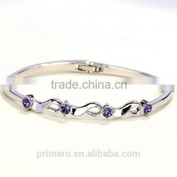 New 18k Rose Gold Filled Twist Clear Austrian Crystal Wrist Bracelet Bangle Jewelry photo-3