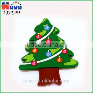 Soft pvc fridge magnet with christmas tree shape