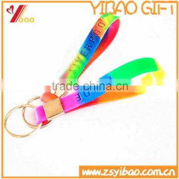 Custom Colour Mixture Silicone Rubber Keychain For Souvenir