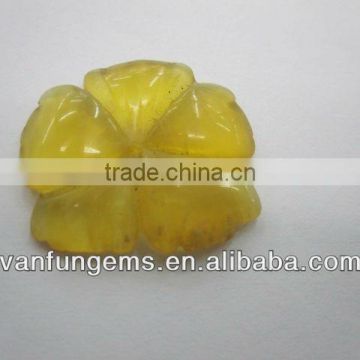 Yellow Opal carved five-petal flower