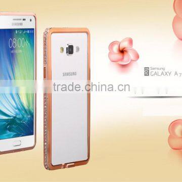 Luxury Hard Case Aluminum Metal Ex Bumper With Bling Bling Diamond Edged Cell Phone Frame Cell Phone Cases for Samsung A7 photo-3