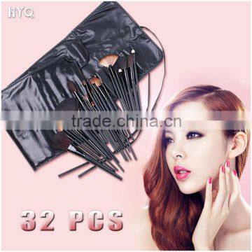 32 PCS Cosmetic Facial Make up Brush Kit Wool Makeup Brushes Tools Set with Black Leather Case H4456