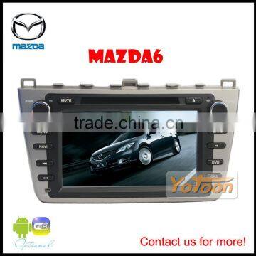 Car DVD GPS Player for Mazda 6, 7 inch PIP/12 languages USB/SD/BT/IPOD/AV-in/AUX/ back view/car logo/wallpaper