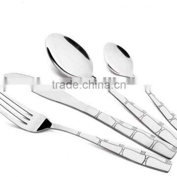 bamboo handle stainless steel tableware set