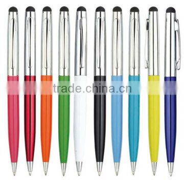 various color 2 in 1 metal ball pen with stylus touch screen