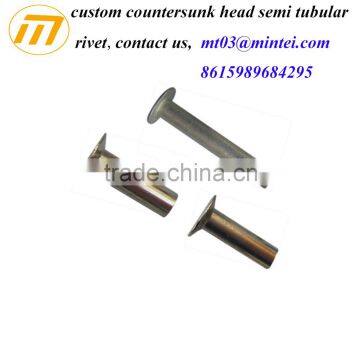 custom countersunk head semi tubular rivet