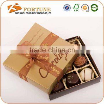 Custom Empty Luxury Gift Chocolate Paper Box With Paper Divider