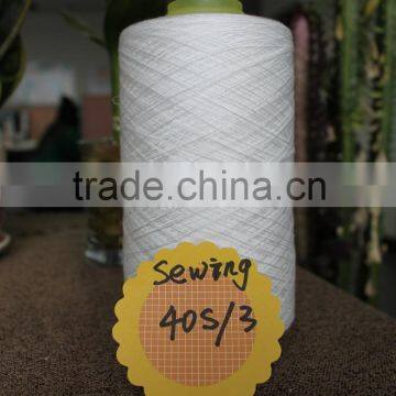 100 Polyester Ring Spun RAW Yarn 40s/3 for Sewing