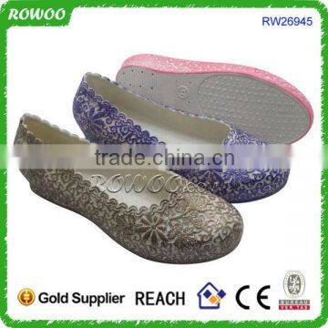 Cheap Colorful glitter Flat Jelly charming lady Shoe