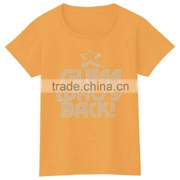 Rhinestone Custom Motif Beautiful Casual Loose t Shirt for Women Girls photo-3