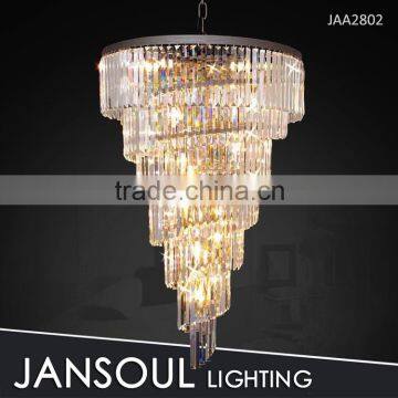 Custom size long spiral crystal chandelier for high ceiling                        
                                                Quality Choice