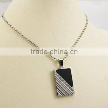 Trendy 316L Stainless Steel Dog Tag Pendant Necklace photo-3