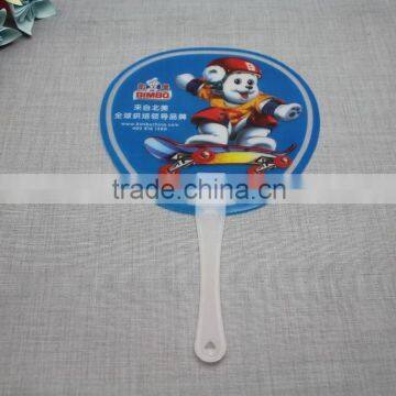 souvenir promotional custom pp plastic advertising round hand held fan