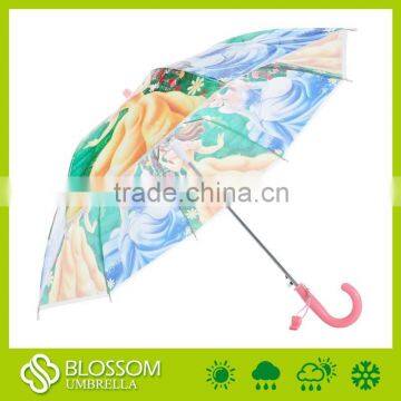 Auto Open Cartoon Design Kids Umbrella Fancy Princess Cartoon