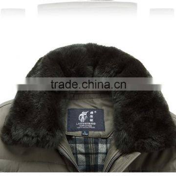 Custom 2015 New Male Winter Down Jacket Business Men Rabbit Fur Collar Men's Winter Jackets Men Suit photo-4