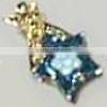 Pendant With Blue Topaz & Diamond