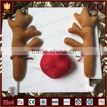 Wholesale logo printed mini Christmas reindeer antlers and nose