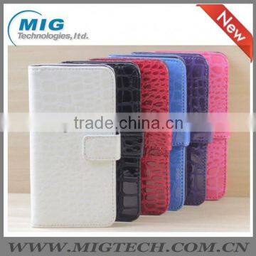 For iphone wallet case,crocodile PU leather case for apple iphone 5