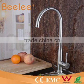 304 stainless steel single lever handle kitchen faucet with gooseneck HS15007